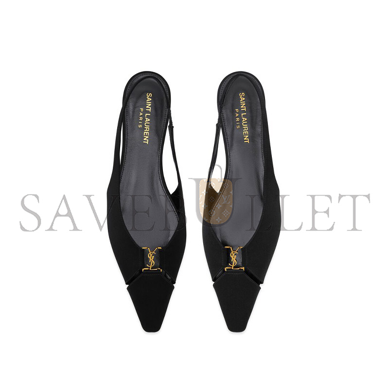 Y*L babylone slingback flats in satin crepe  8036469qnag1000
